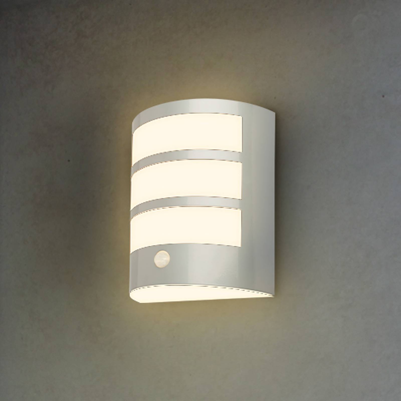 LED-Akku-Außenwandleuchte 3795014, chromfarben, Sensor, IP44 LED-Akku-Außenwandleuchte 3795014, chromfarben, Sensor, IP44 von Briloner