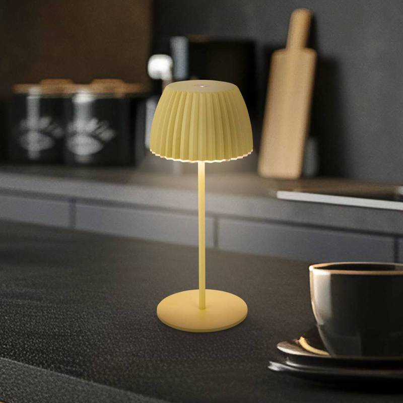 LED-Akku-Tischlampe Brilo unplugged Riffle, 20 cm, grün von Briloner