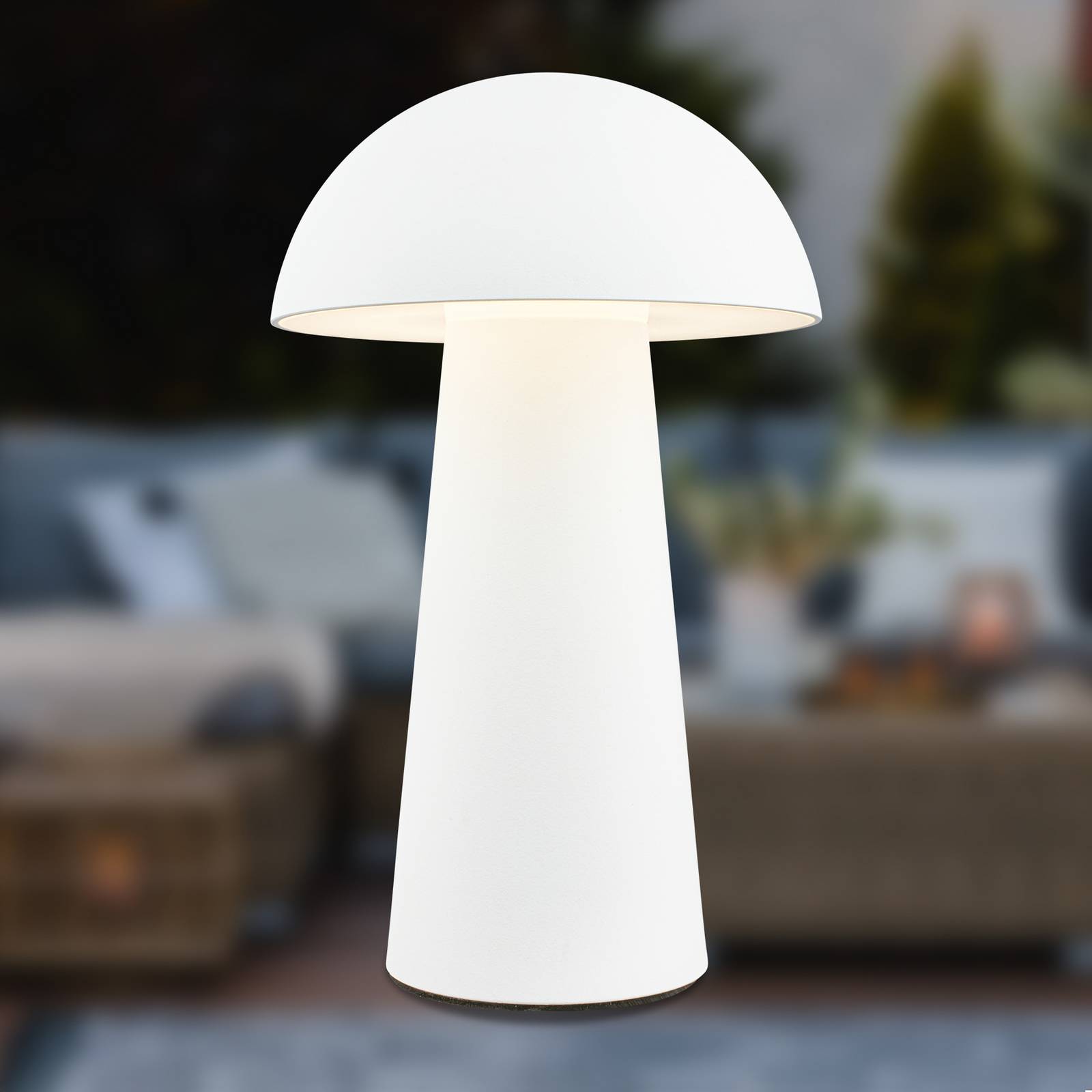 LED-Akku-Tischleuchte Fungo Mini, weiß, Touch, Kunststoff LED-Akku-Tischleuchte Fungo Mini, weiß, Touch, Kunststoff von Briloner