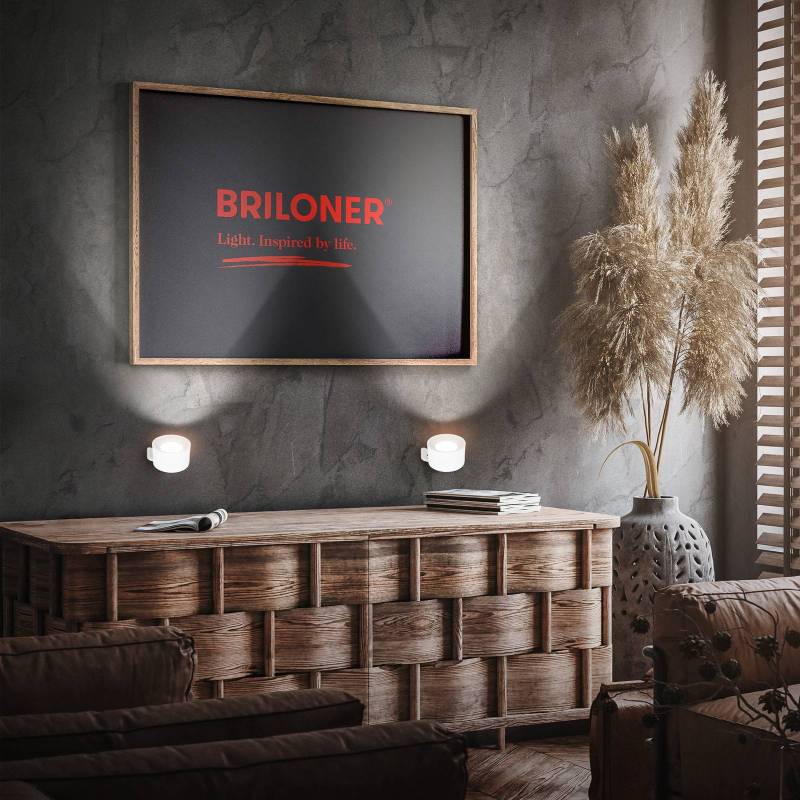 LED-Akku-Wandleuchte Tari, weiß, CCT, Touchdimmer, USB von Briloner