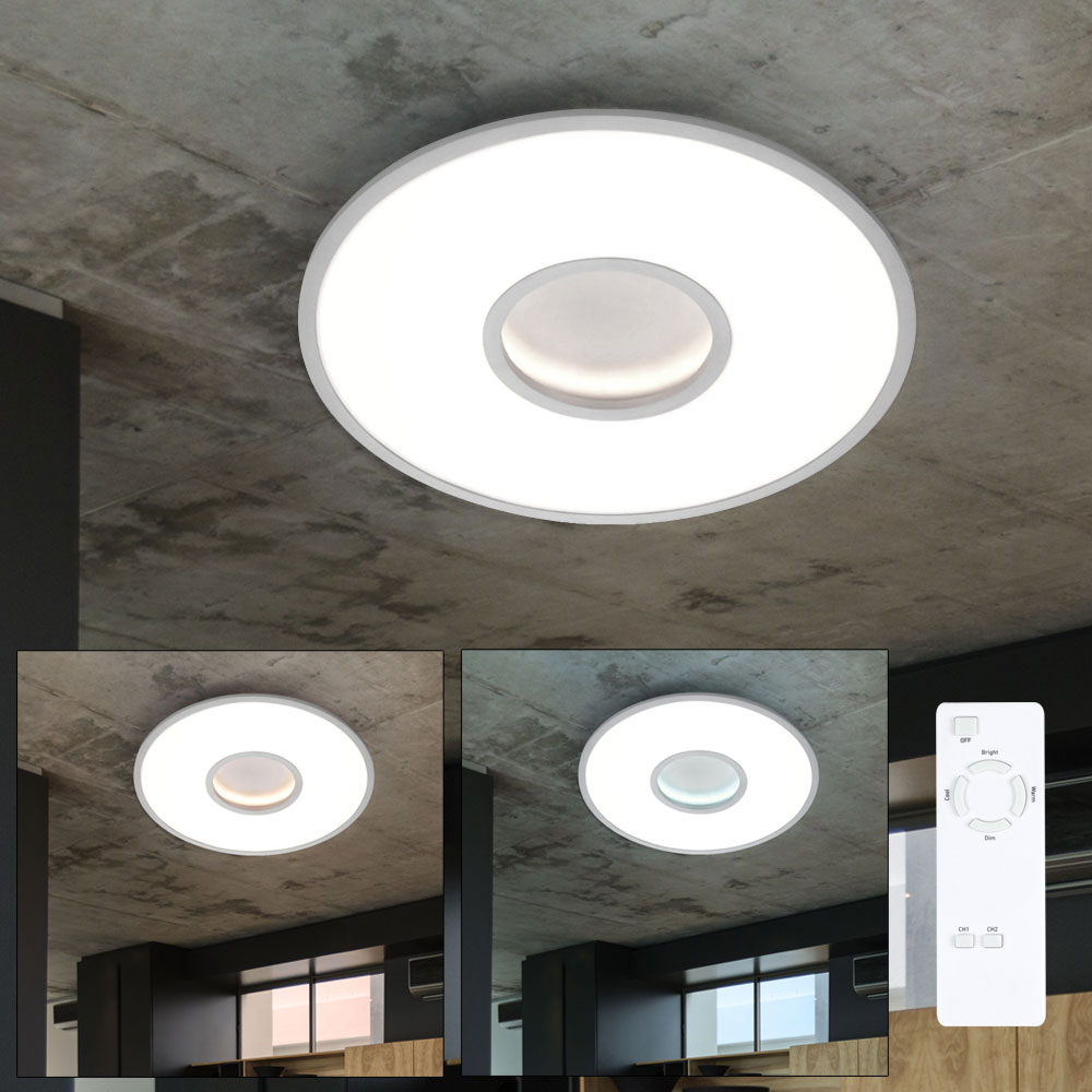 LED Deckenlampe, Fernbedienung, CCT,  chrom, D 59,5cm von Briloner
