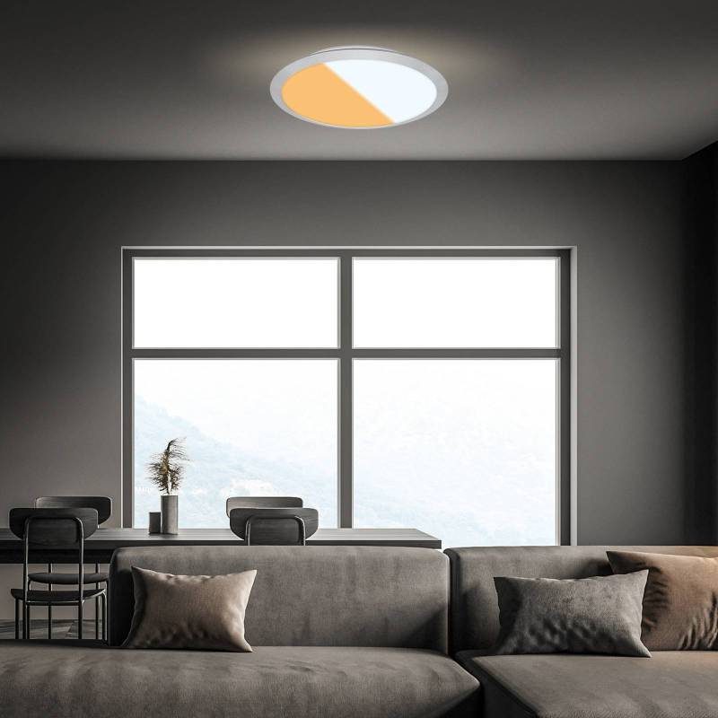 LED-Deckenlampe 3767014 CCT-Switch IP44 chrom matt von Briloner