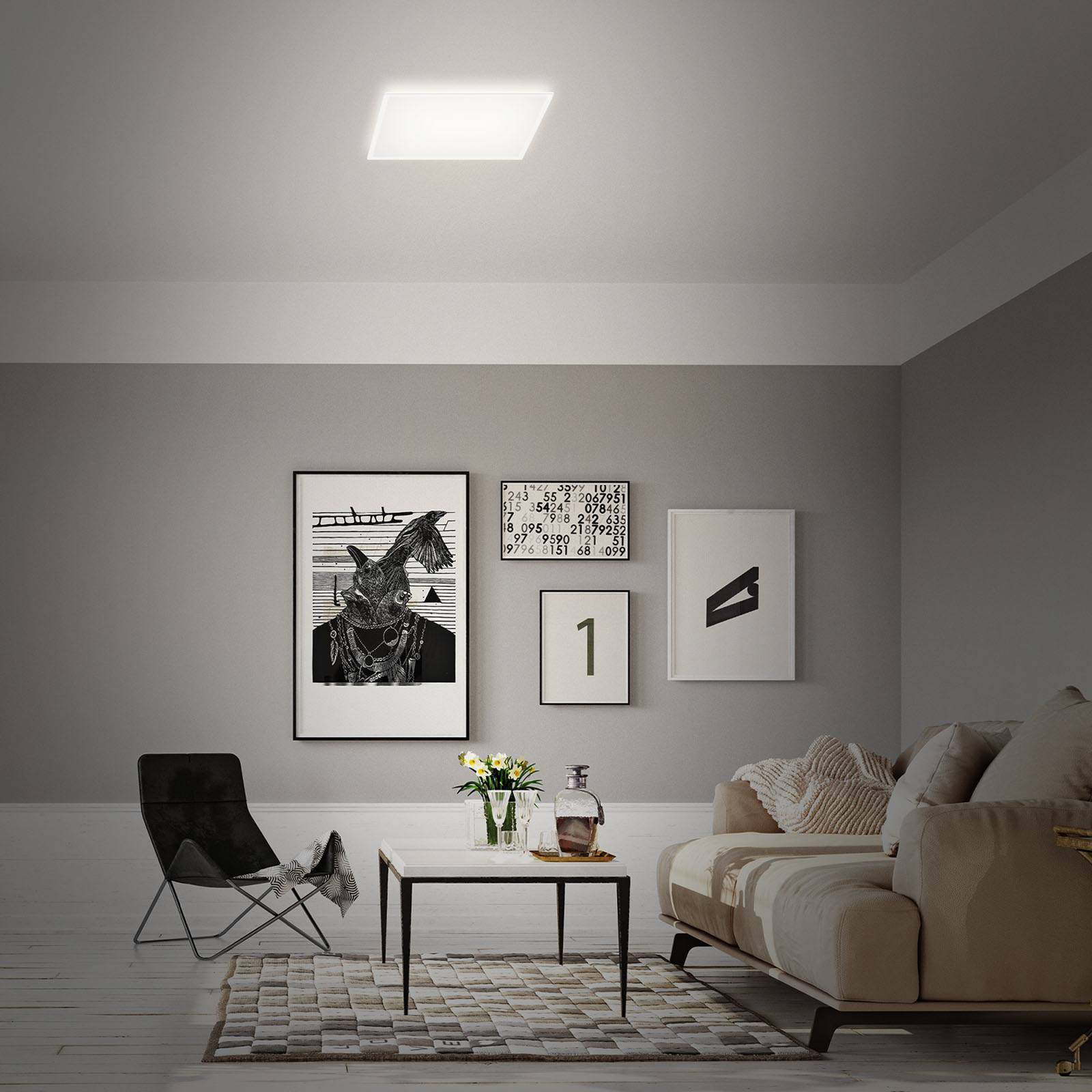 LED-Deckenlampe B smart RGBW dimmbar weiß 42x42cm LED-Deckenlampe B smart RGBW dimmbar weiß 42x42cm von Briloner