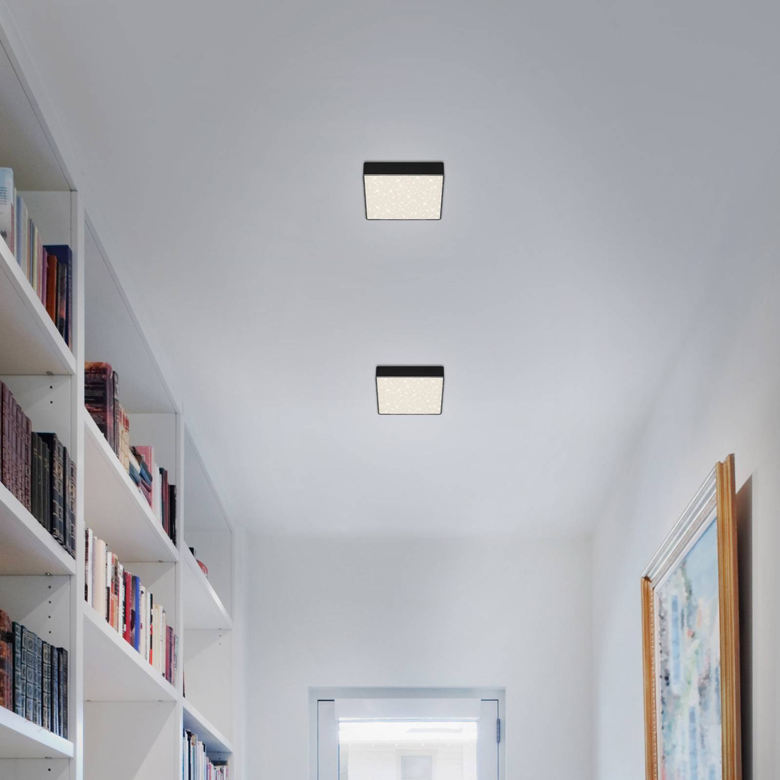 LED-Deckenlampe Flame Star, 15,7 x 15,7 cm schwarz von Briloner