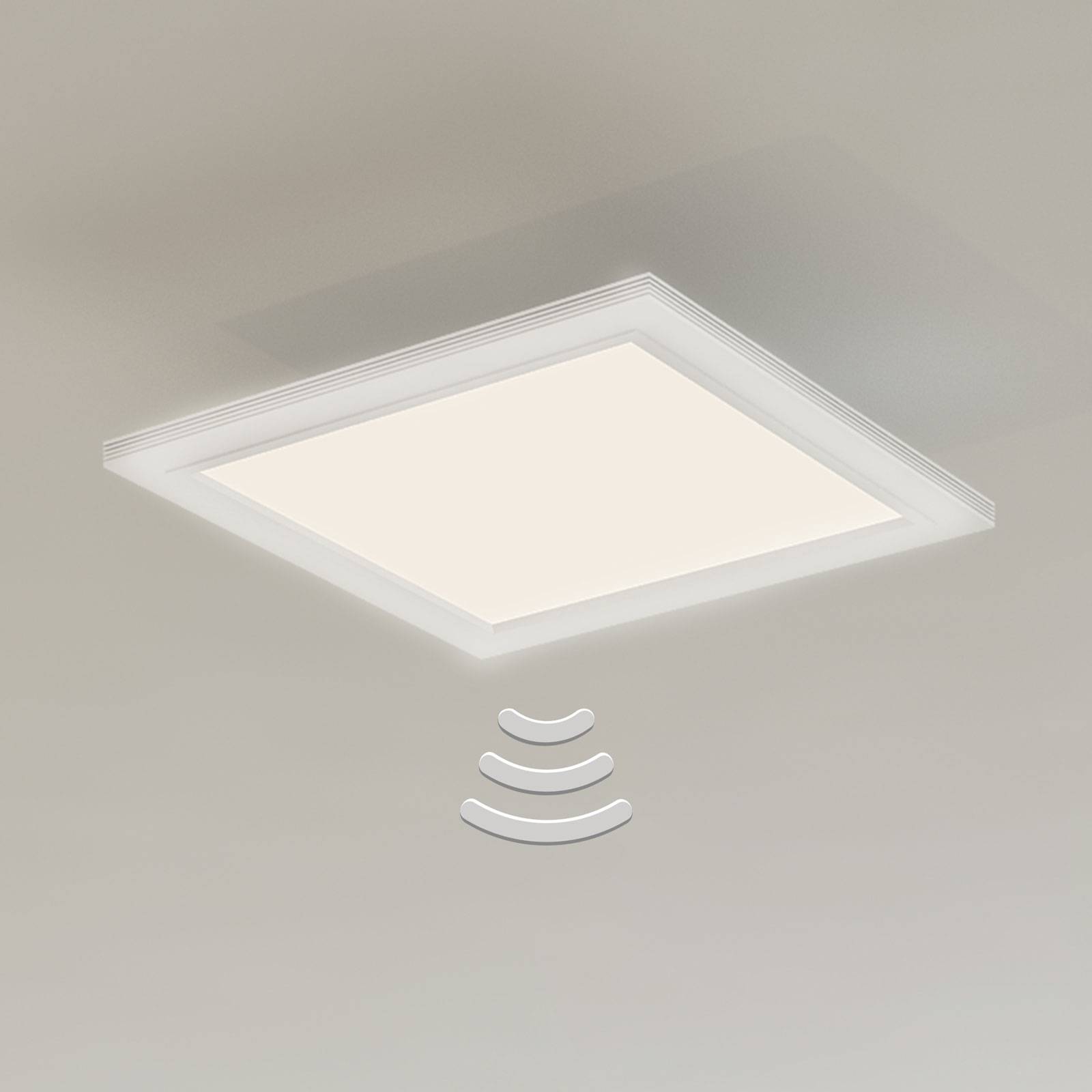 LED-Deckenlampe Piatto, Sensor, 29,5 x 29,5 cm von Briloner
