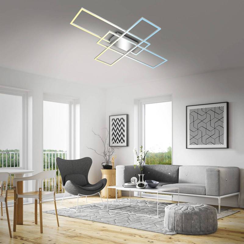 LED-Deckenlampe Roami, 104x71 cm, alu-chrom, CCT von Briloner