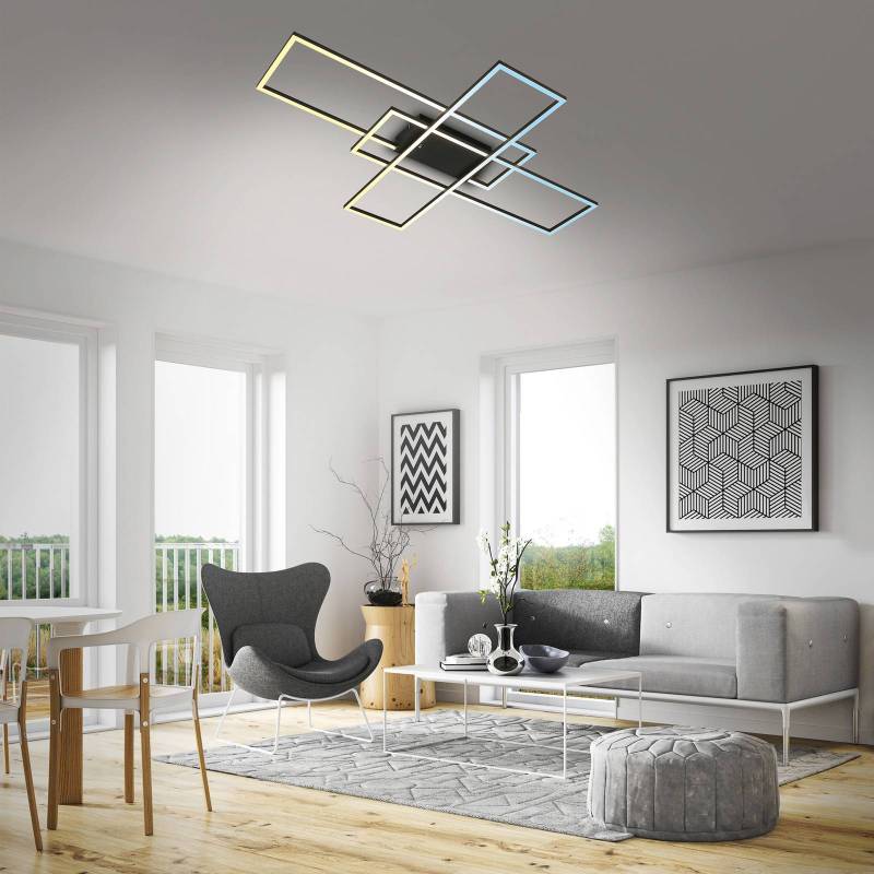 LED-Deckenlampe Roami, 104x71cm, schwarz, CCT, Fernbedienung von Briloner