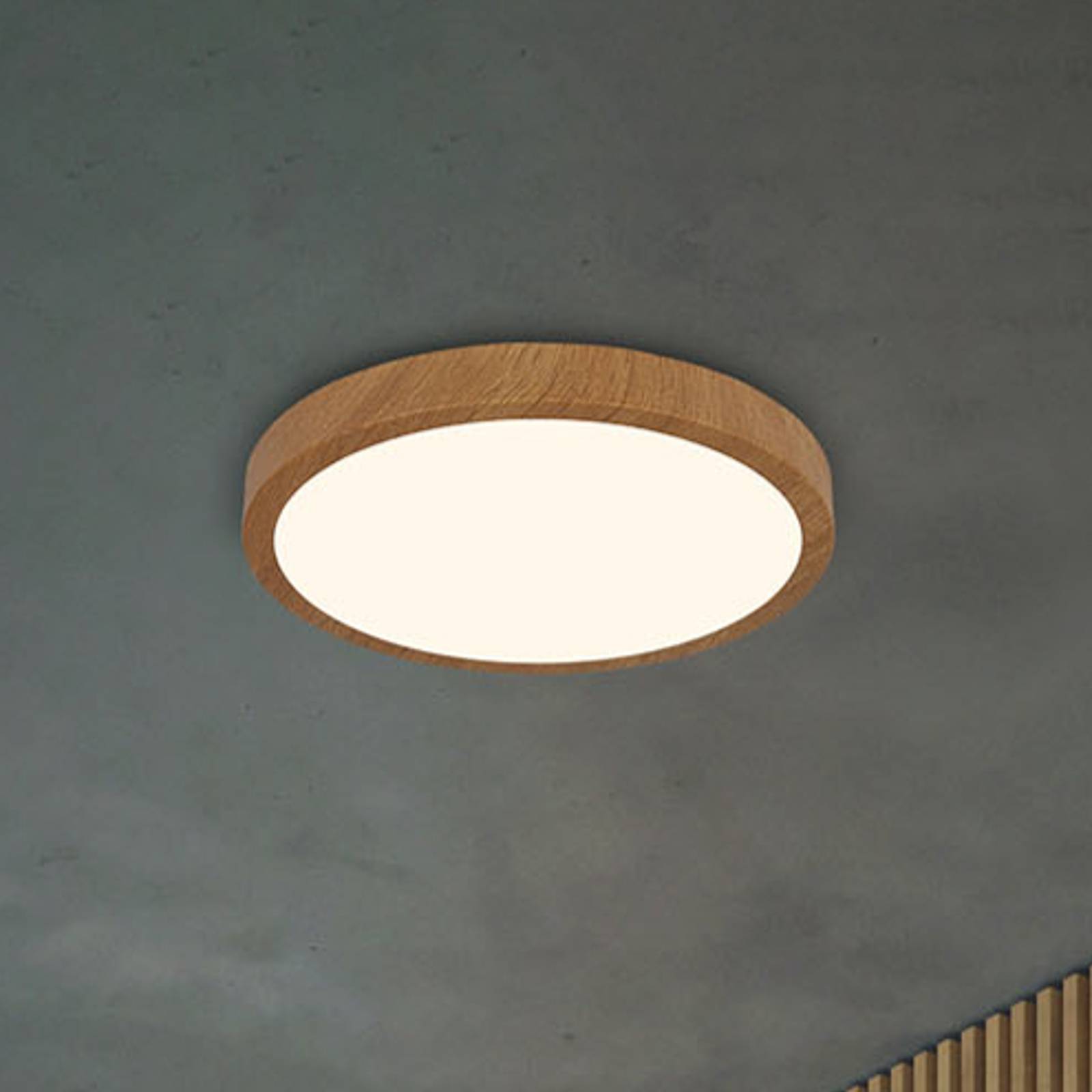 LED-Deckenlampe Runa Wood Holzoptik 3.000 K Ø38cm LED-Deckenlampe Runa Wood Holzoptik 3.000 K Ø38cm von Briloner