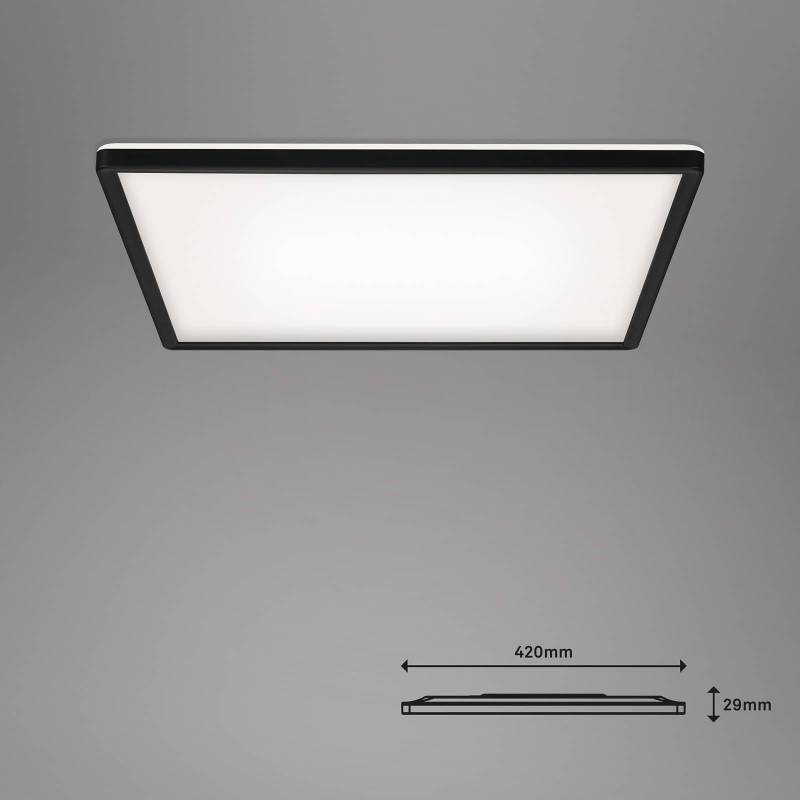 LED-Deckenlampe Slim smart schwarz dim CCT 42x42cm von Briloner