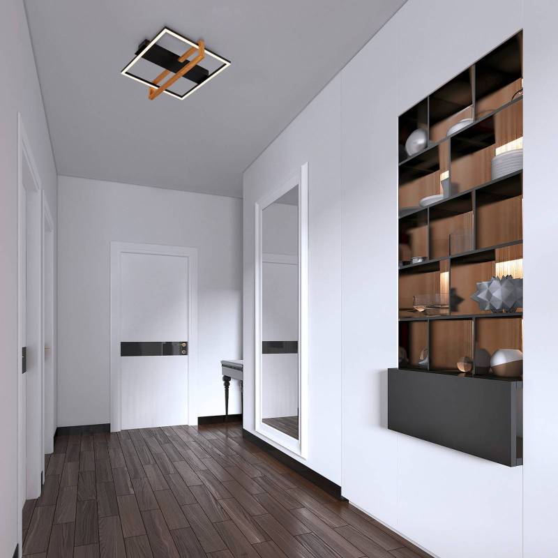 LED-Deckenleuchte 3775015 Quadrat 1fl. mit Holz von Briloner