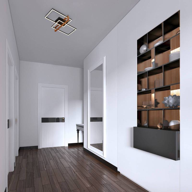 LED-Deckenleuchte 3776015 zweiflammig mit Holz von Briloner