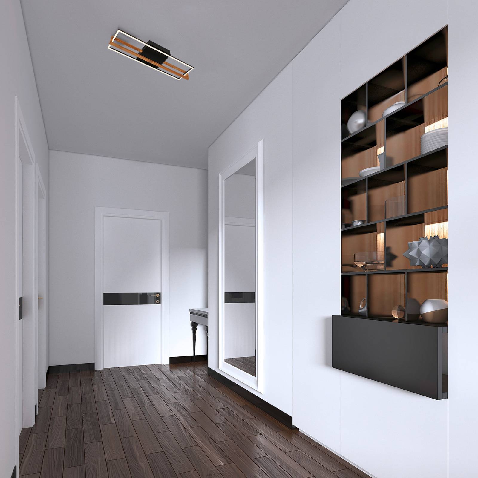 LED-Deckenleuchte 3777015 Rechteck mit Holzelement LED-Deckenleuchte 3777015 Rechteck mit Holzelement von Briloner