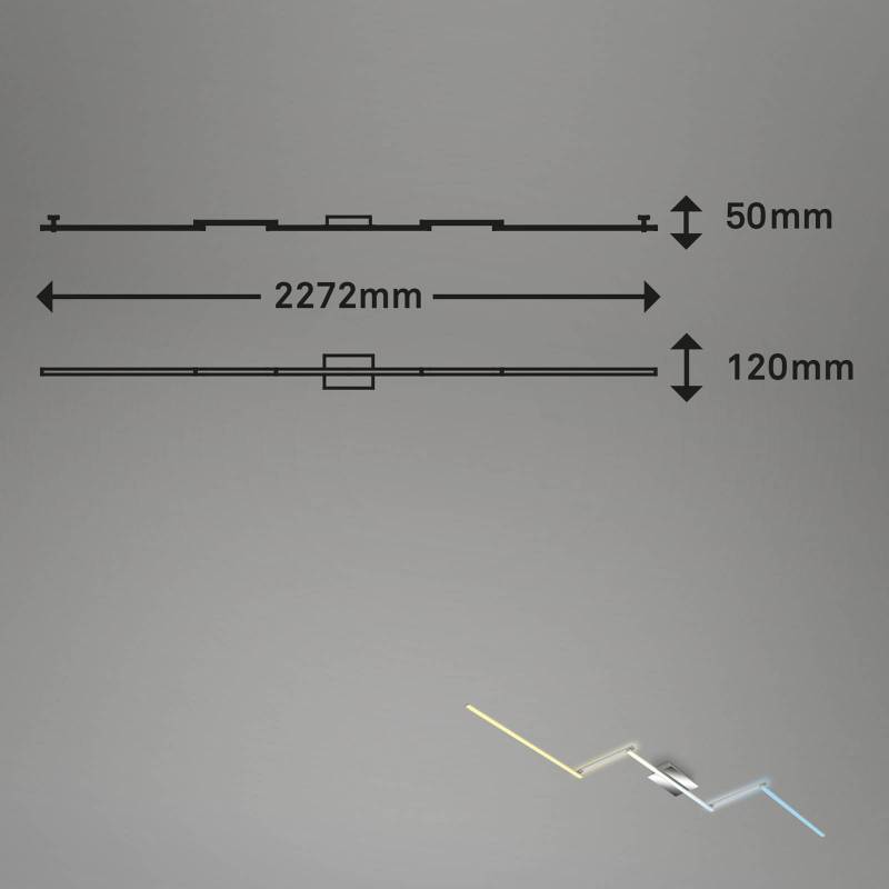 LED-Deckenleuchte B smart, dimmbar CCT, 227 x 12cm von Briloner