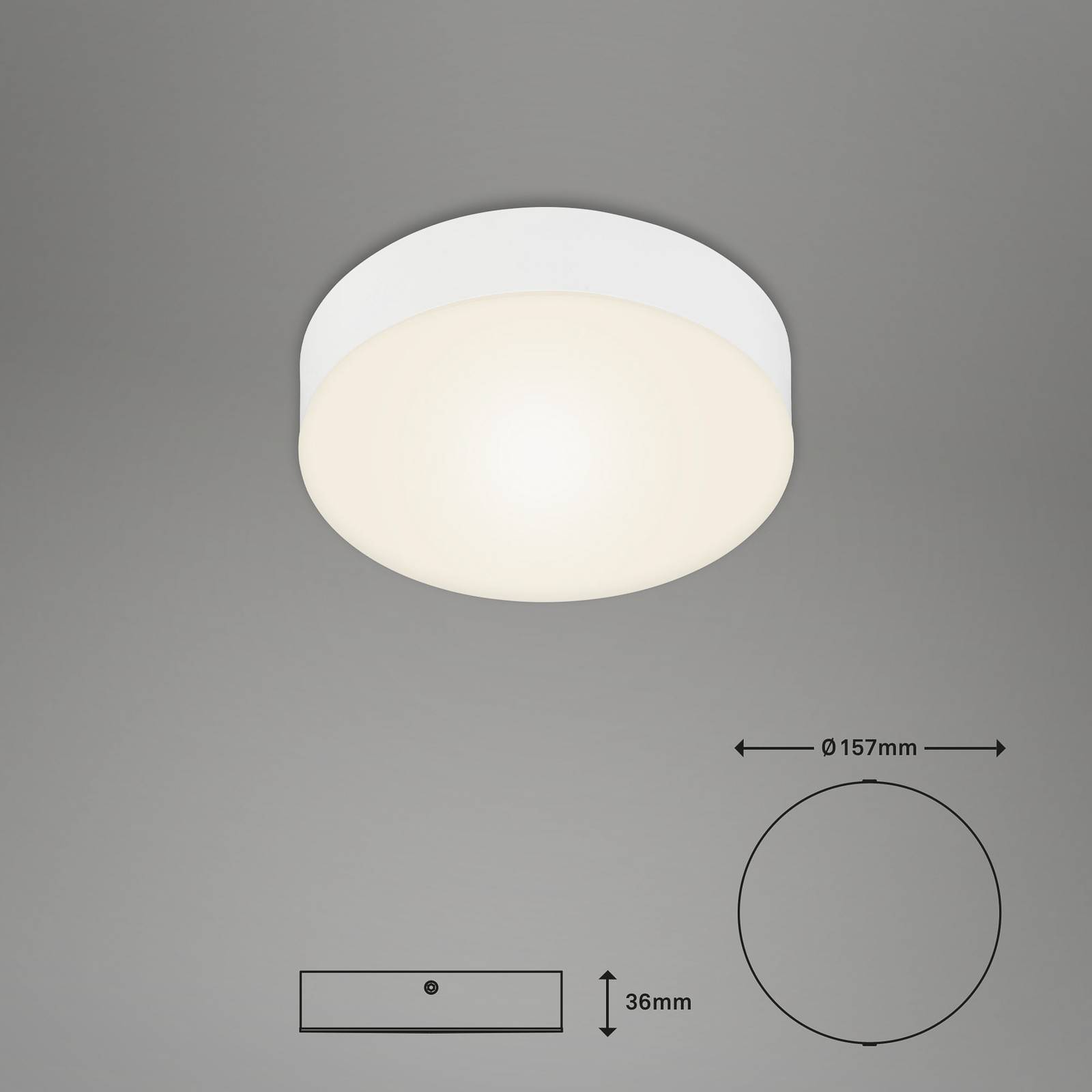 LED-Deckenleuchte Flame, Ø 15,7 cm, weiß von Briloner