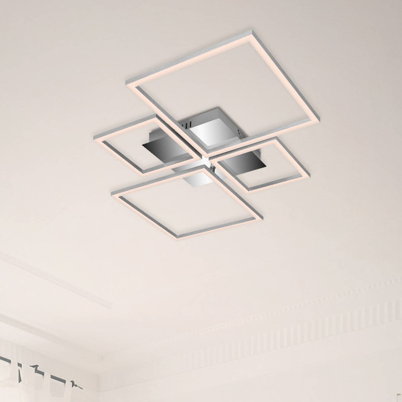 LED-Deckenleuchte Frame, CCT, 4-flammig, aluminium LED-Deckenleuchte Frame, CCT, 4-flammig, aluminium von Briloner