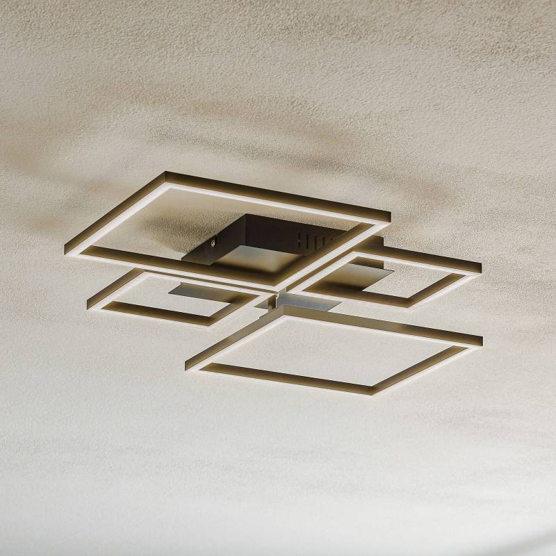 LED-Deckenleuchte Frame, CCT, 4-flammig, schwarz von Briloner