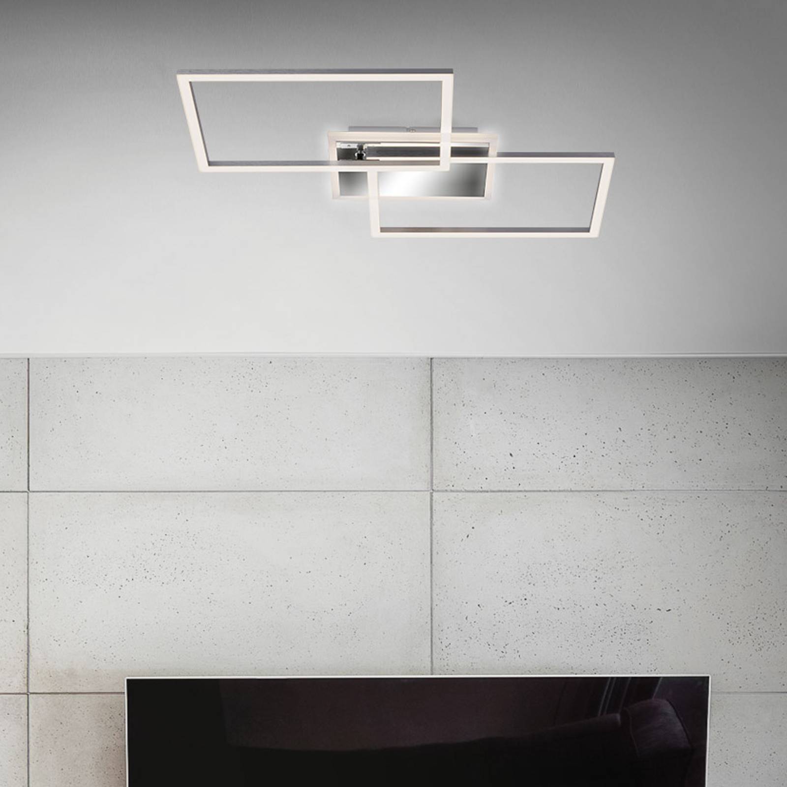 LED-Deckenleuchte Frame 2-flammig, CCT, aluminium LED-Deckenleuchte Frame 2-flammig, CCT, aluminium von Briloner