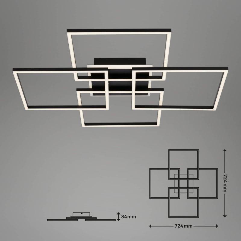 LED-Deckenleuchte Frame S, 72,4x72,4 cm, schwarz von Briloner