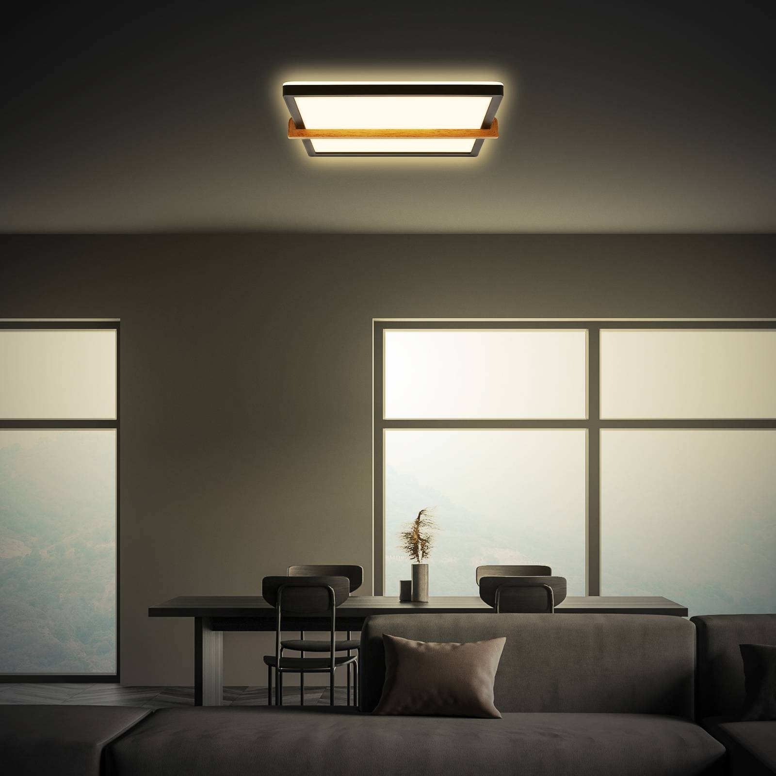 LED-Deckenleuchte Remsa, 29x31,5 cm, Kunststoff, schwarz LED-Deckenleuchte Remsa, 29x31,5 cm, Kunststoff, schwarz von Briloner