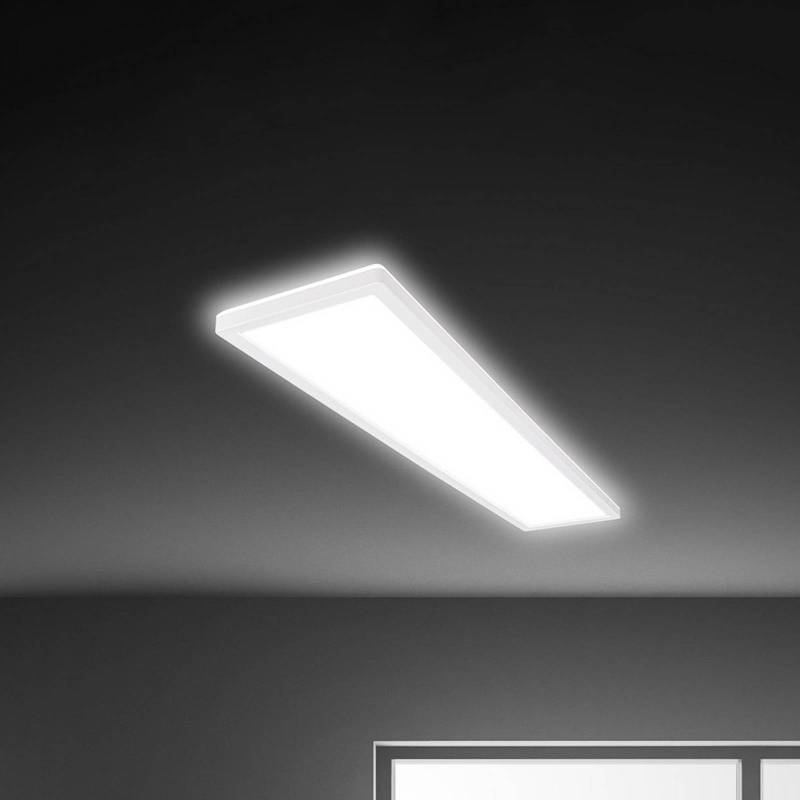 LED-Deckenleuchte Tava, weiß, Kunststoff, 98 cm, Backlight von Briloner