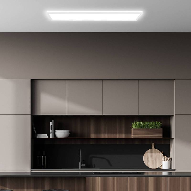 LED-Deckenleuchte Tava A, 98x20 cm, Kunststoff, weiß von Briloner