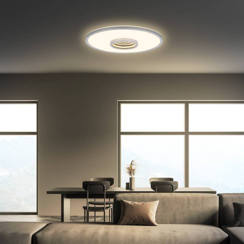 LED-Deckenleuchte Toro, chrom matt, Ø 42 cm, Kunststoff von Briloner