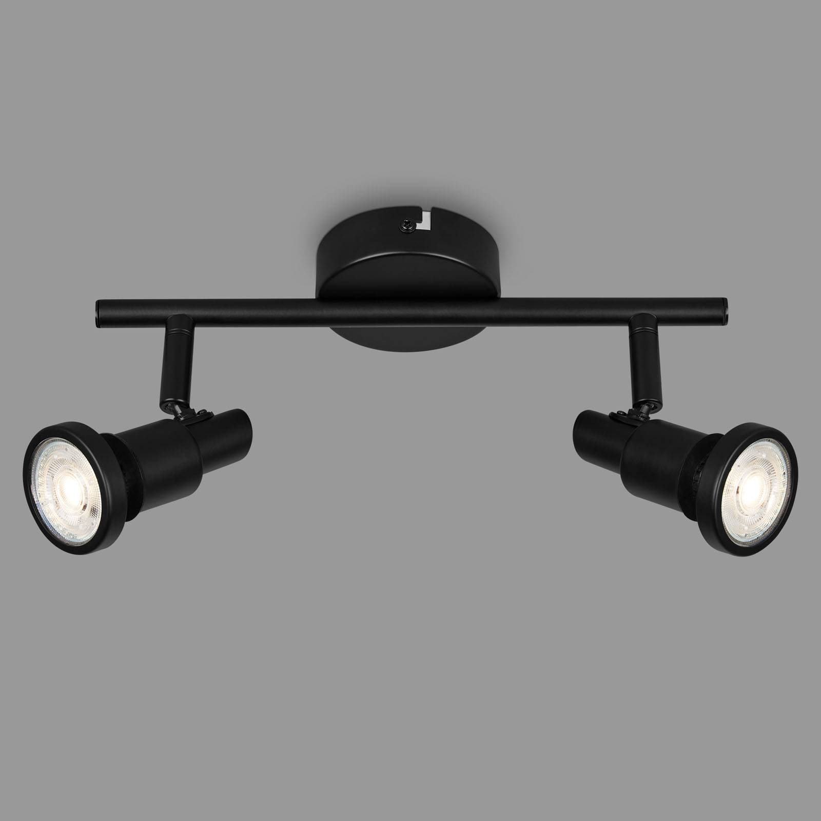 LED-Deckenspot Flamo IP44 2-flg justierbar schwarz von Briloner