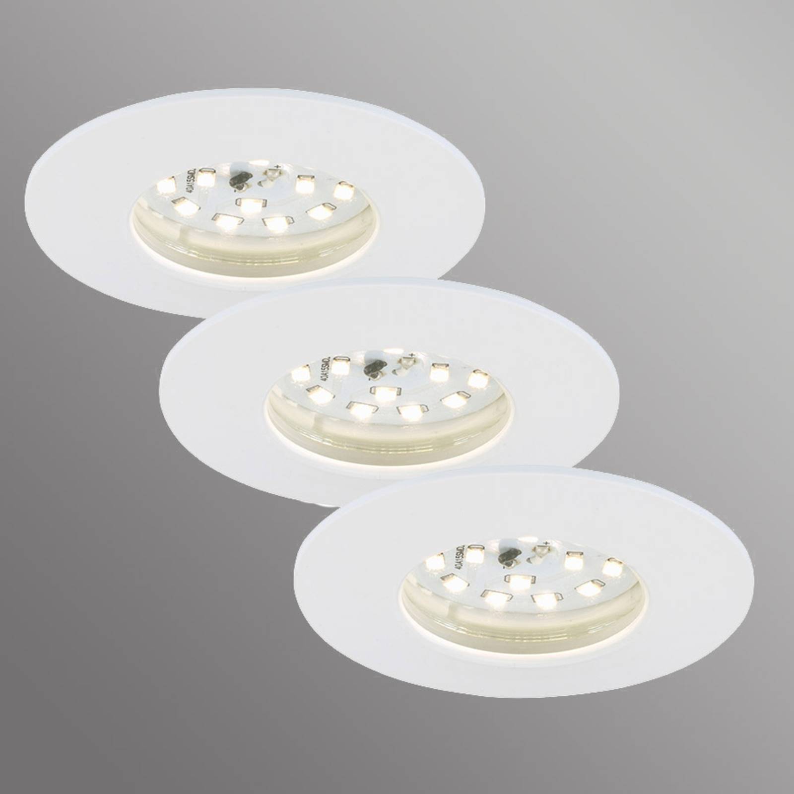 LED-Einbauleuchte Attach Dim, IP44, 3er-Set, weiß von Briloner