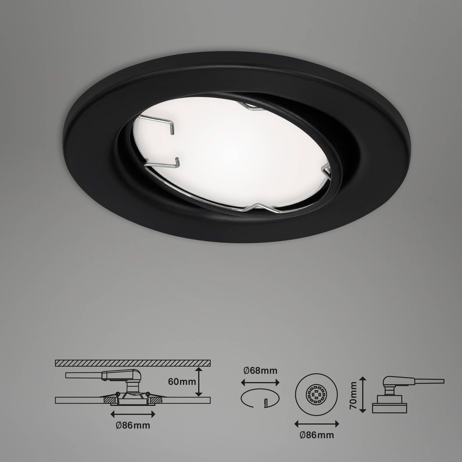 LED-Einbauleuchte Fit Move S, CCT RGB 3er, schwarz von Briloner