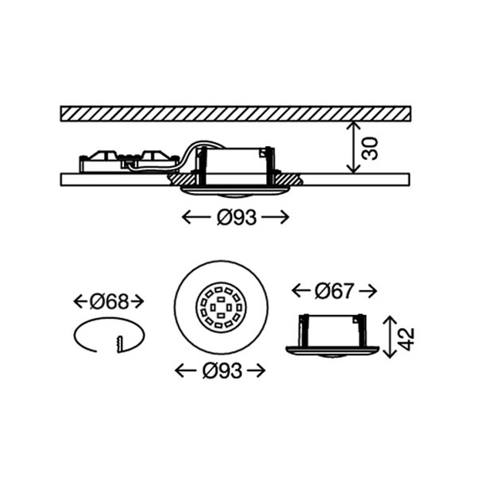 LED-Einbaustrahler Attach One, nickel matt, IP65 von Briloner