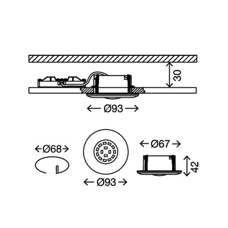 LED-Einbaustrahler Attach One, weiß, IP65 von Briloner