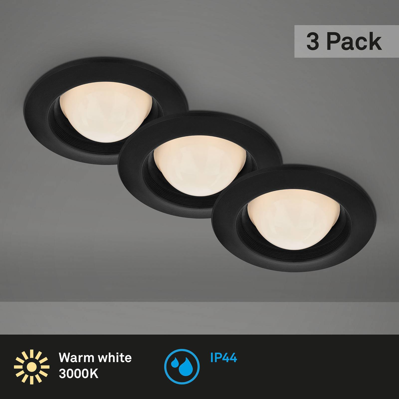 LED-Einbaustrahler Carro, 3er-Set, 3.000K, schwarz LED-Einbaustrahler Carro, 3er-Set, 3.000K, schwarz von Briloner