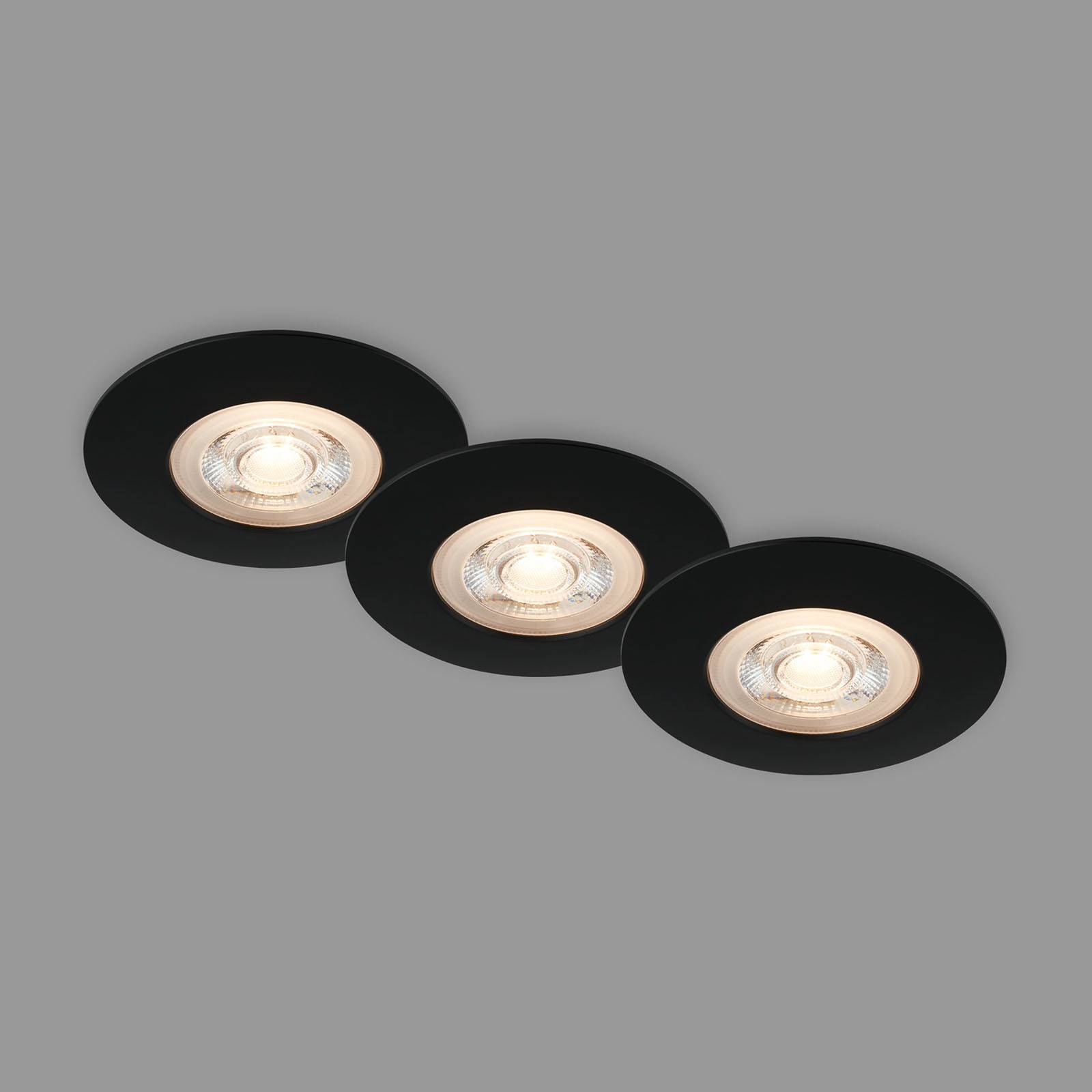 LED-Einbaustrahler Kulana schwarz 3er-Set IP65 LED-Einbaustrahler Kulana schwarz 3er-Set IP65 von Briloner