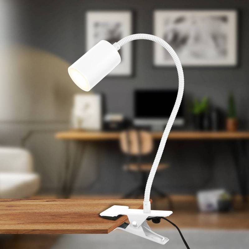 LED-Klemmleuchte Fleks, weiß, flexibel, Metall von Briloner