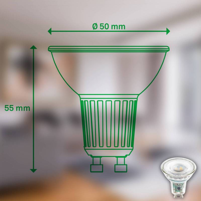 LED-Leuchtmittel Reflektor GU10 4,7W klar 3000K EEK A 2er von Briloner