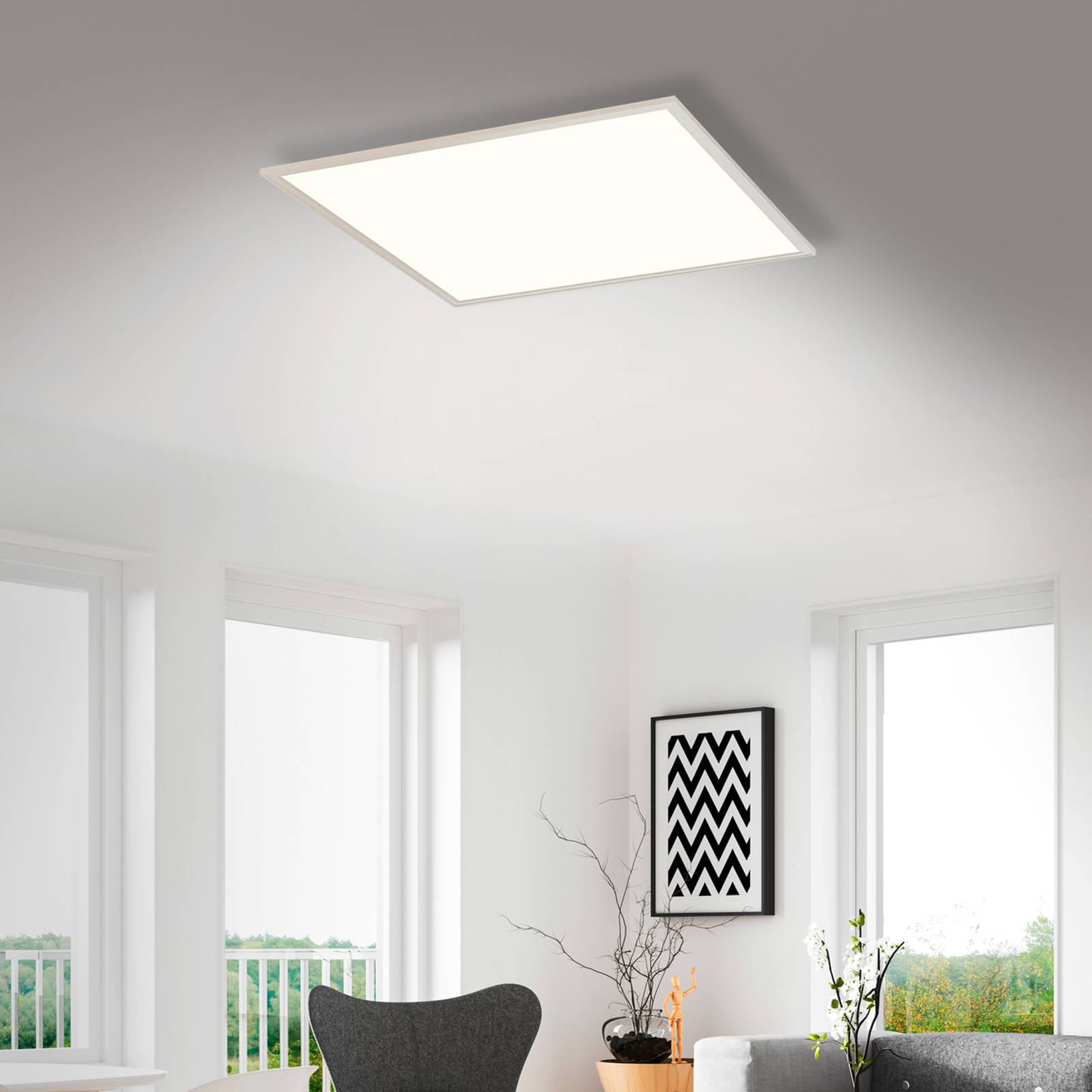 LED-Panel Simple weiß, ultraflach, 59,5x59,5 cm von Briloner