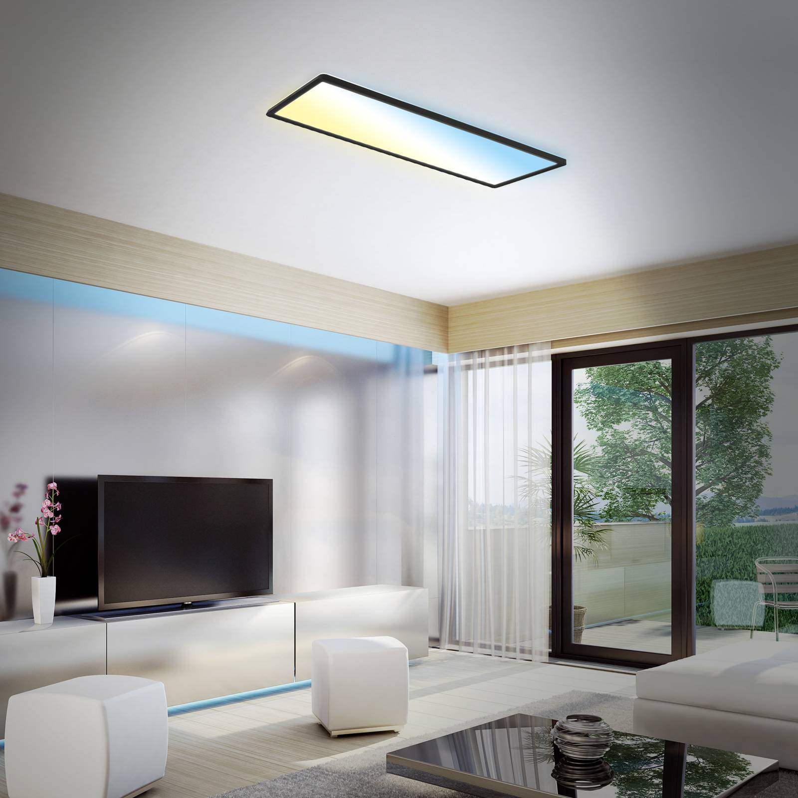 LED-Panel Slim schwarz ultraflach CCT, 59x20cm LED-Panel Slim schwarz ultraflach CCT, 59x20cm von Briloner