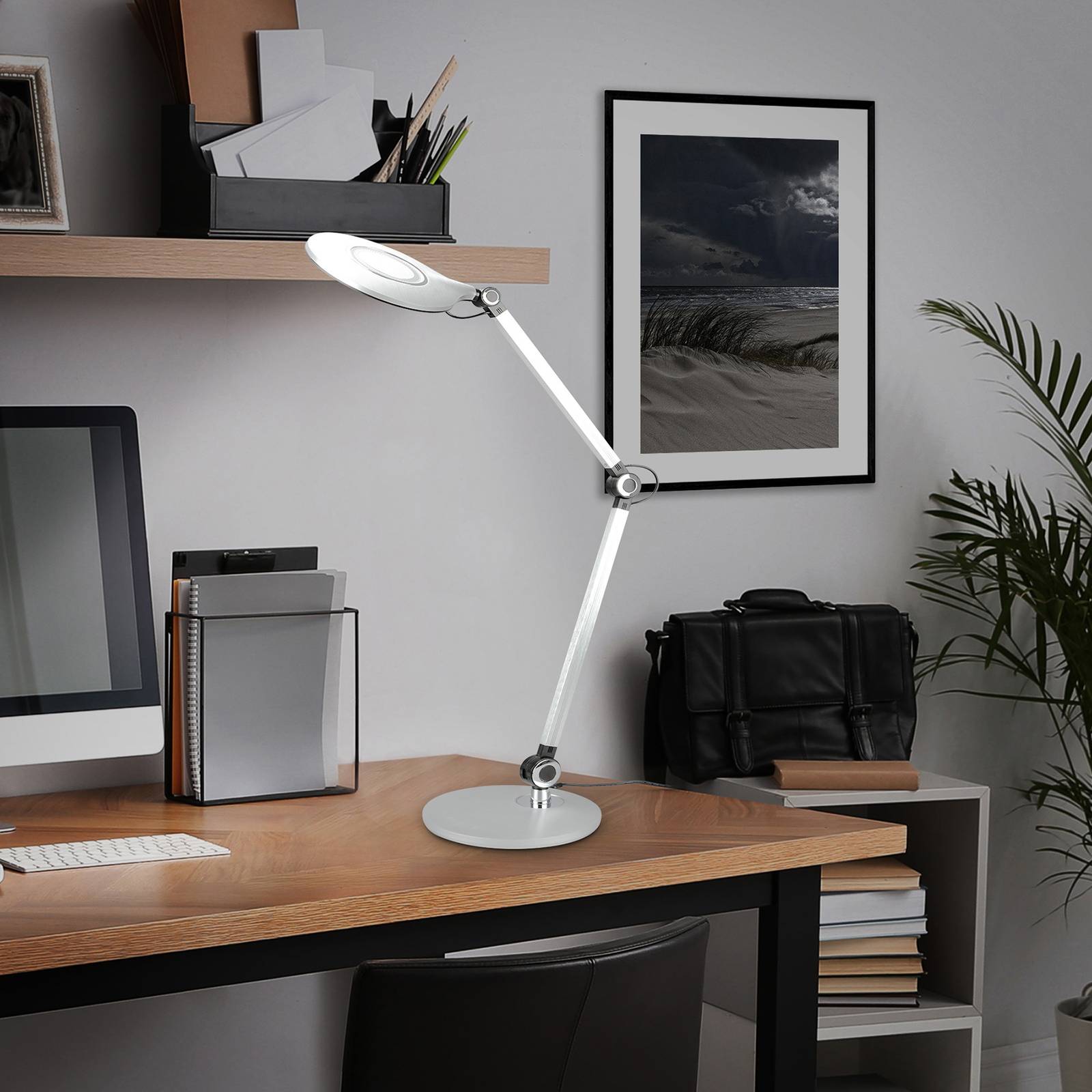 LED-Schreibtischlampe Office, silber, CCT von Briloner