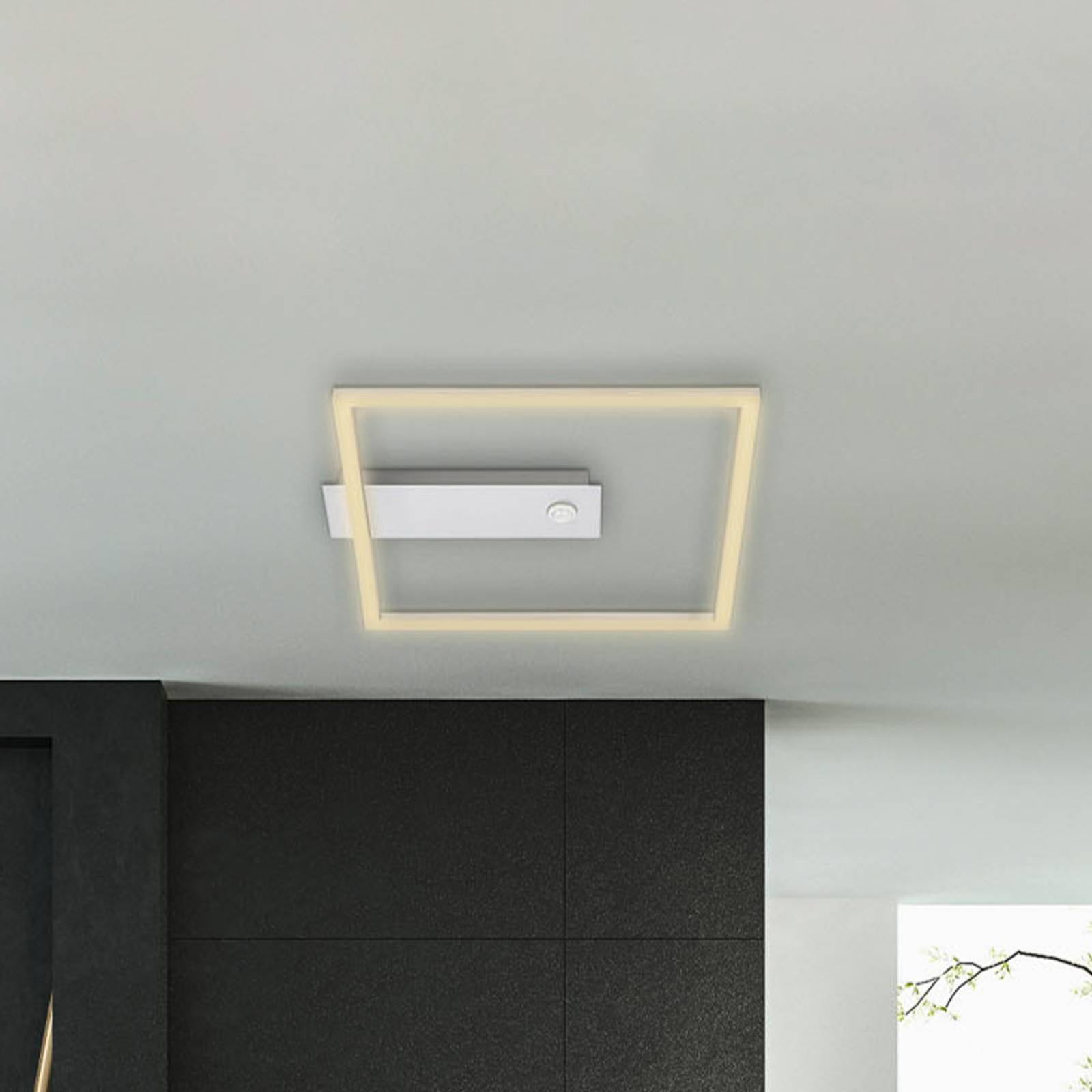 LED-Sensor-Deckenleuchte Nici quadratisch alu von Briloner