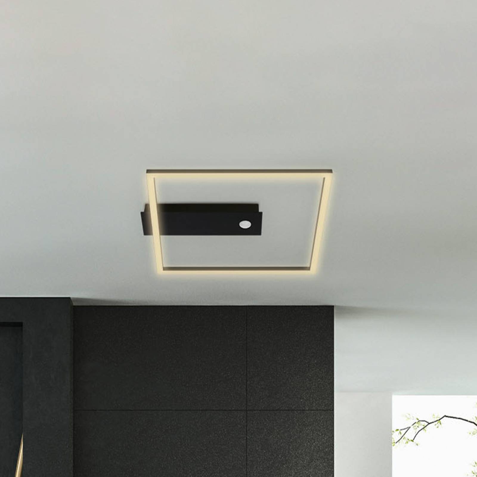 LED-Sensor-Deckenleuchte Nici quadratisch schwarz LED-Sensor-Deckenleuchte Nici quadratisch schwarz von Briloner