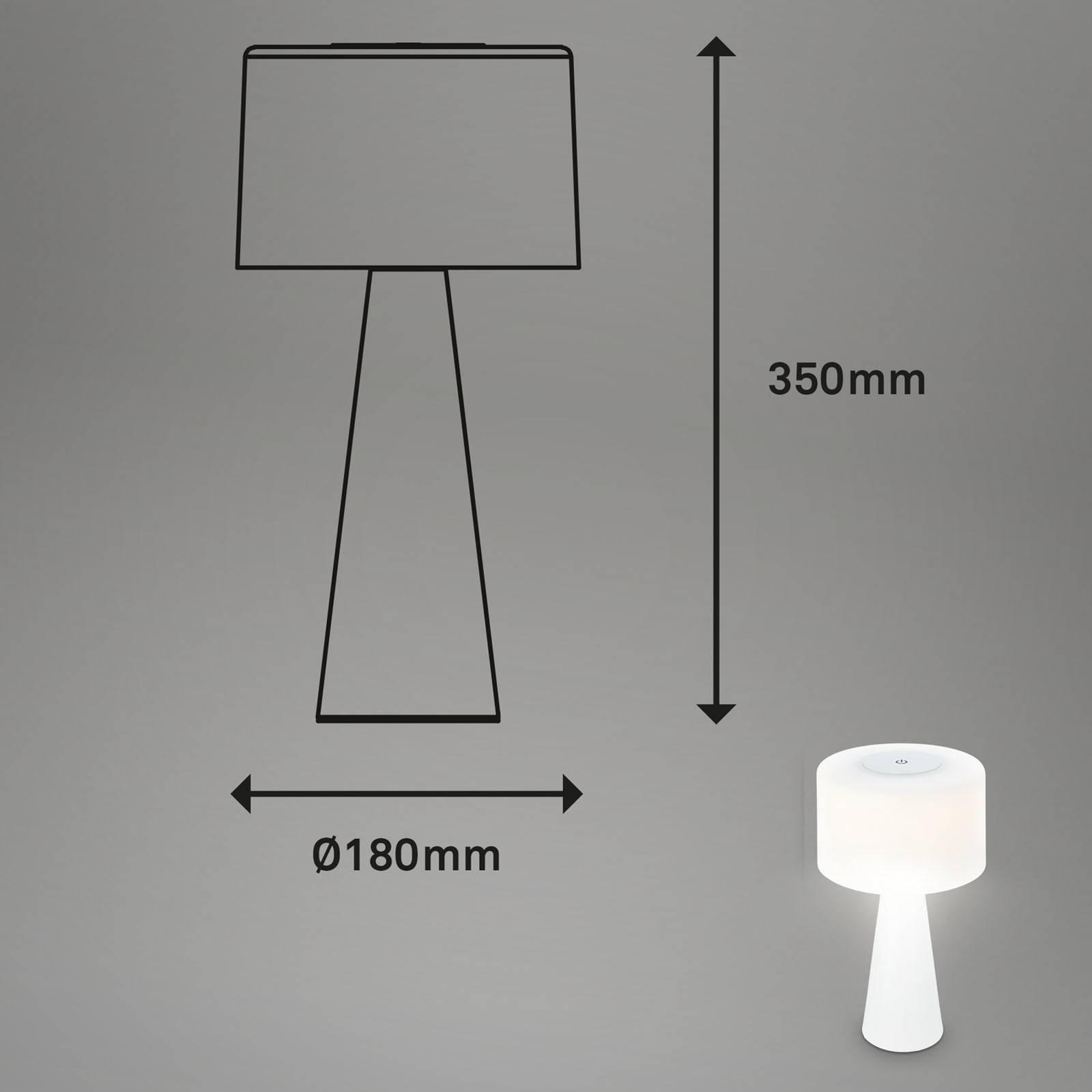 LED-Tischlampe Halo, akkubetrieben, weiß von Briloner