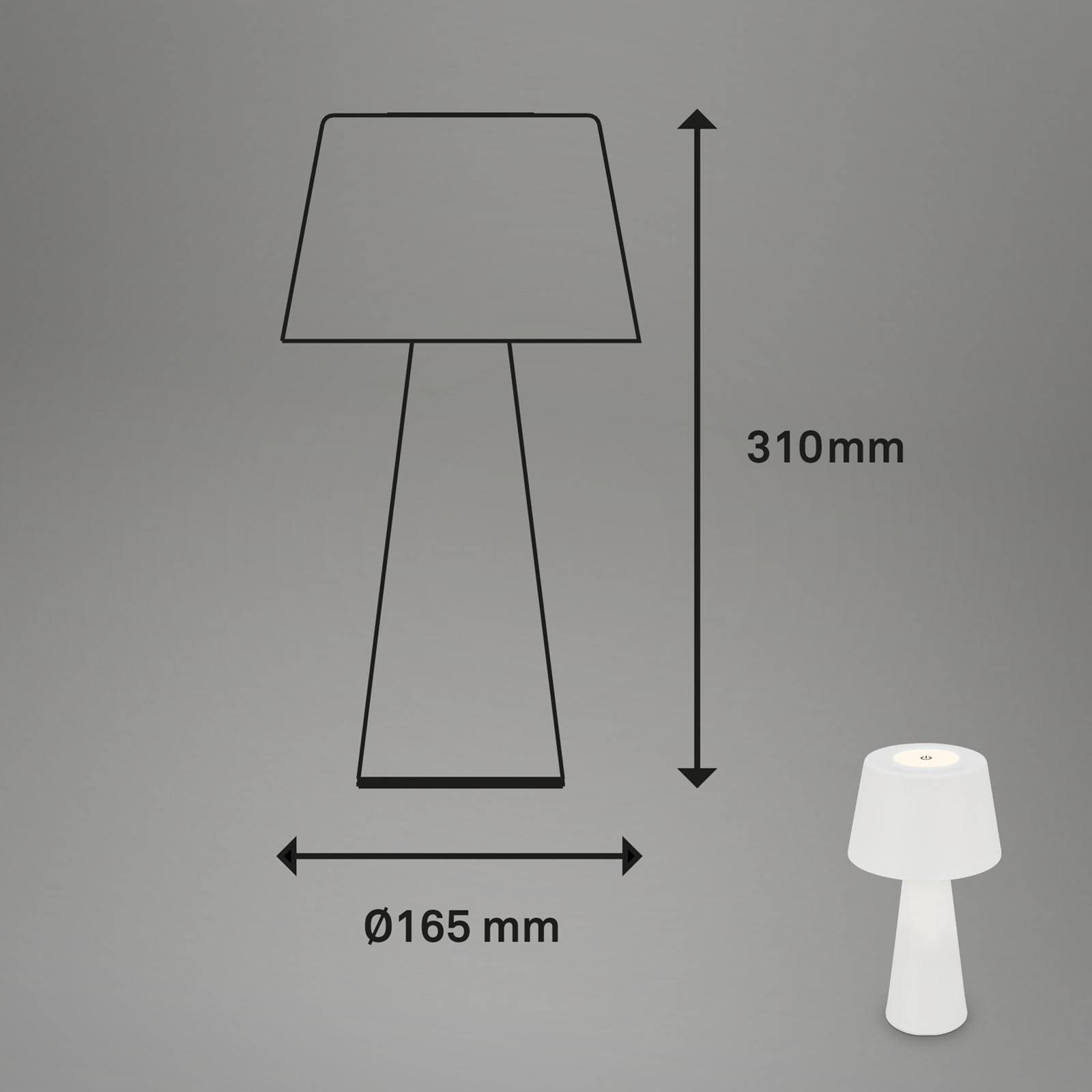 LED-Tischlampe Kihi mit aufladbarem Akku, weiß von Briloner