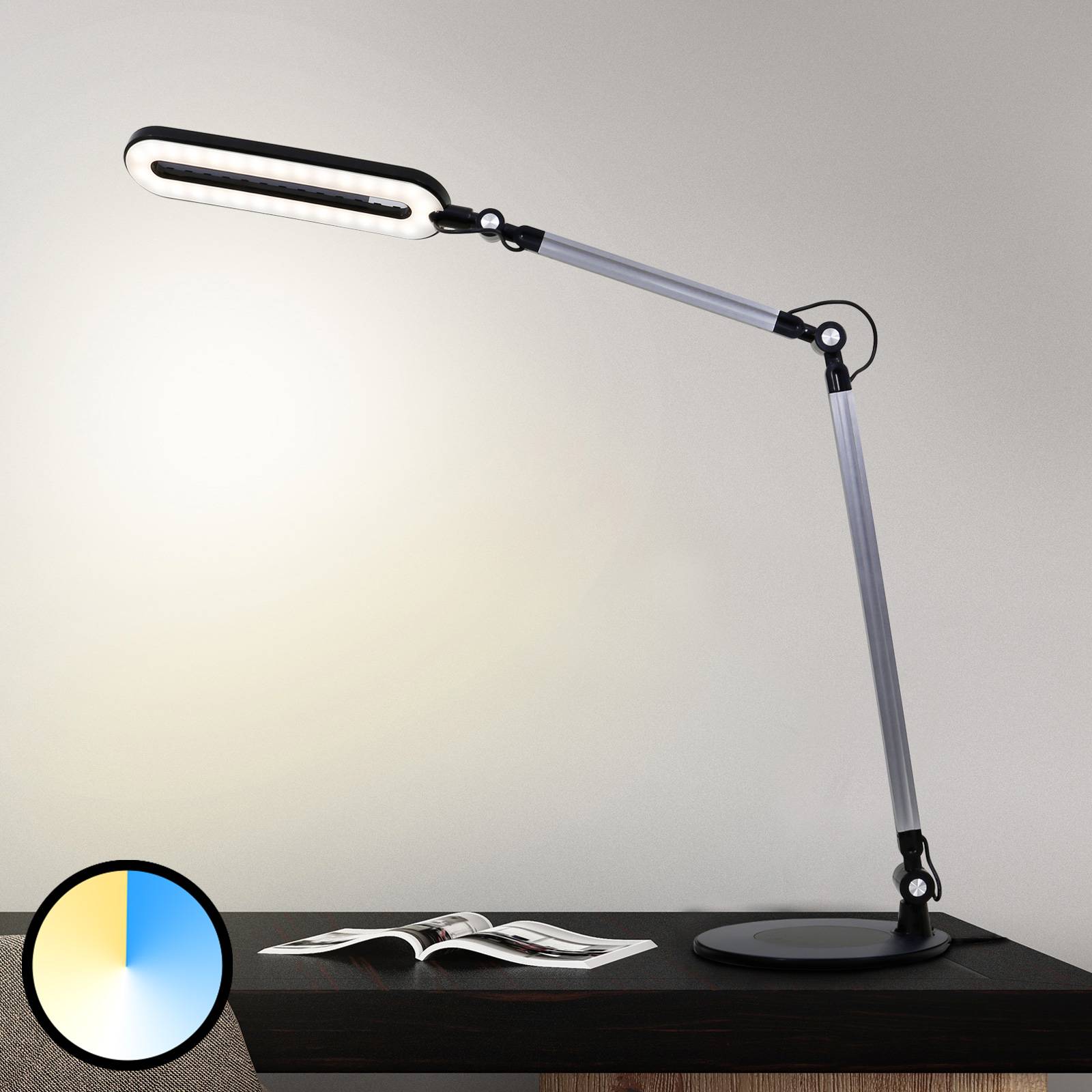 LED-Tischlampe Swan, CCT, dimmbar von Briloner