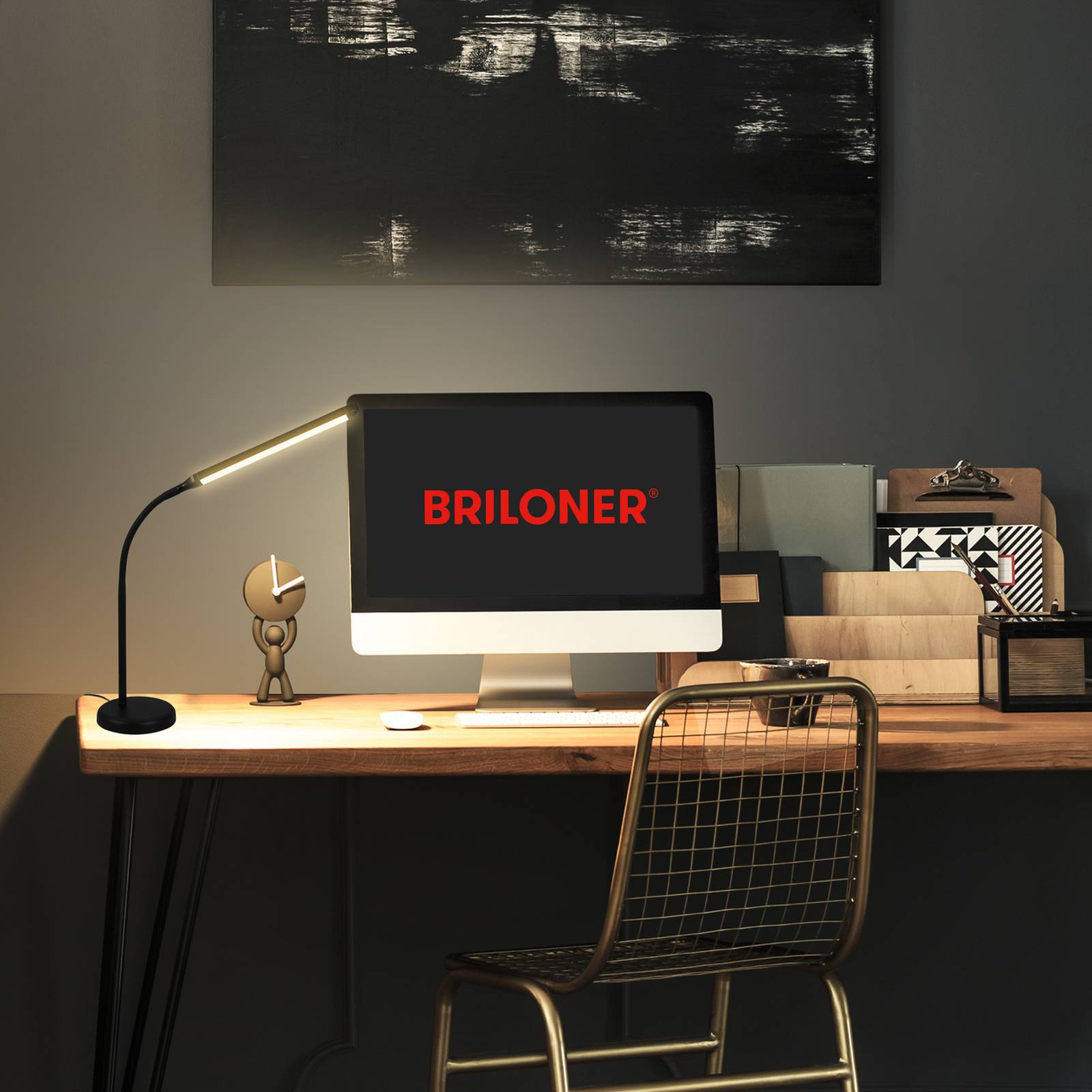 LED-Tischleuchte Pivaz, Touchdimmer, schwarz LED-Tischleuchte Pivaz, Touchdimmer, schwarz von Briloner