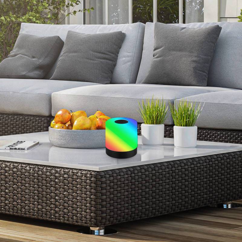 LED-Akku-Tischleuchte Smal, schwarz, RGBW, Kunststoff, 7 cm von Briloner
