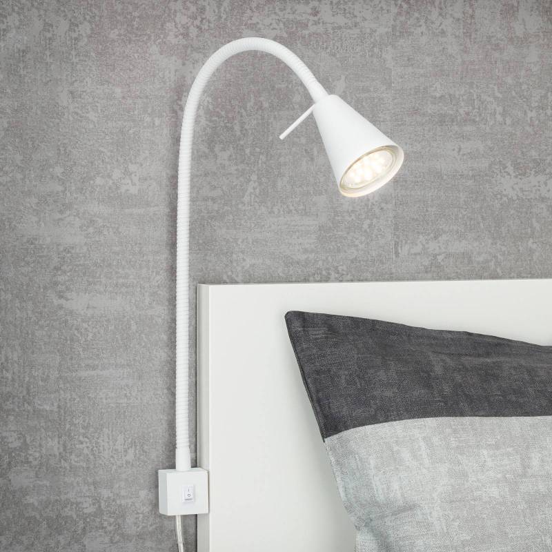LED-Wandlampe Tuso, Bettmontage, weiß von Briloner