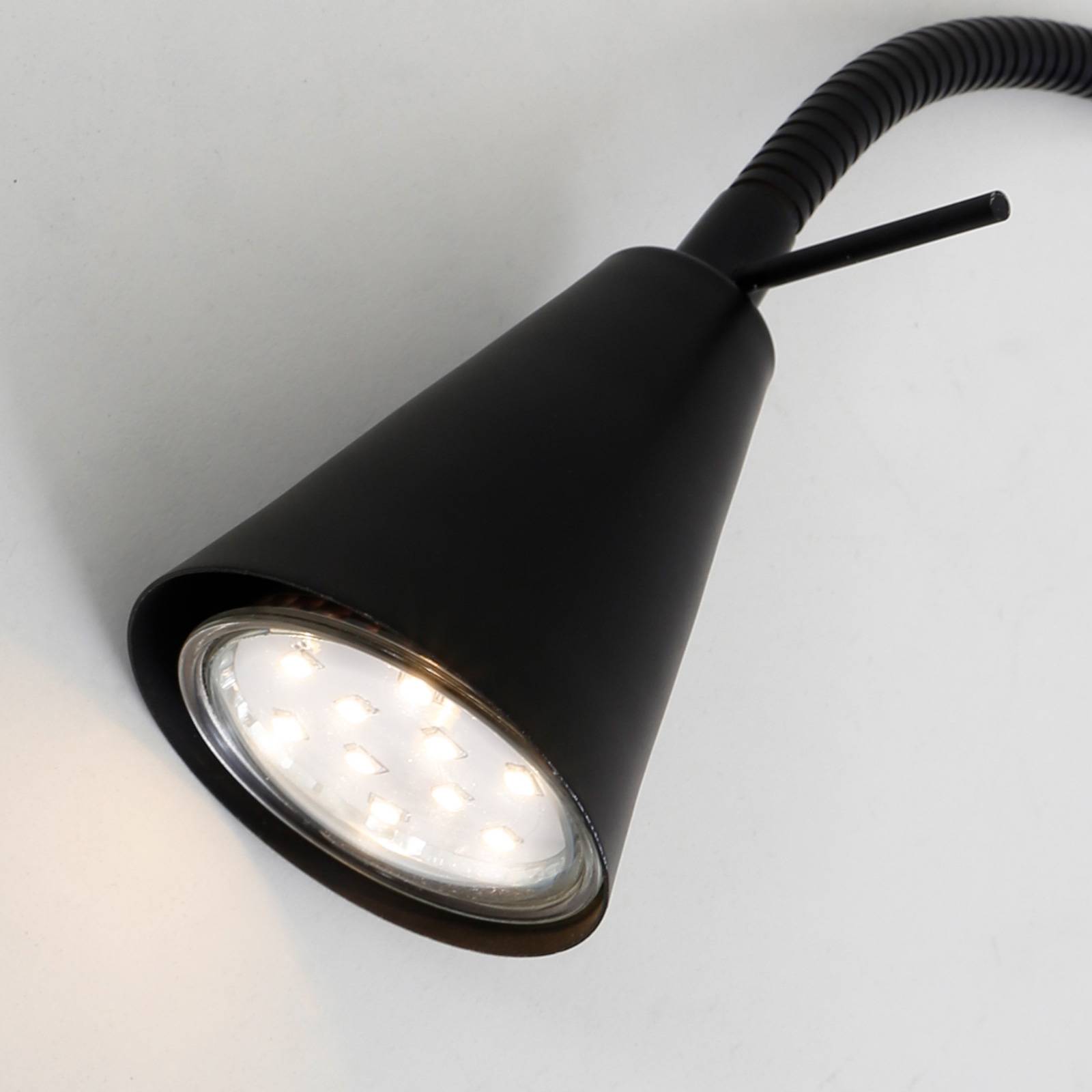LED-Wandleuchte Tusa, schwarz, Metall, 45cm, Flexarm LED-Wandleuchte Tusa, schwarz, Metall, 45cm, Flexarm von Briloner