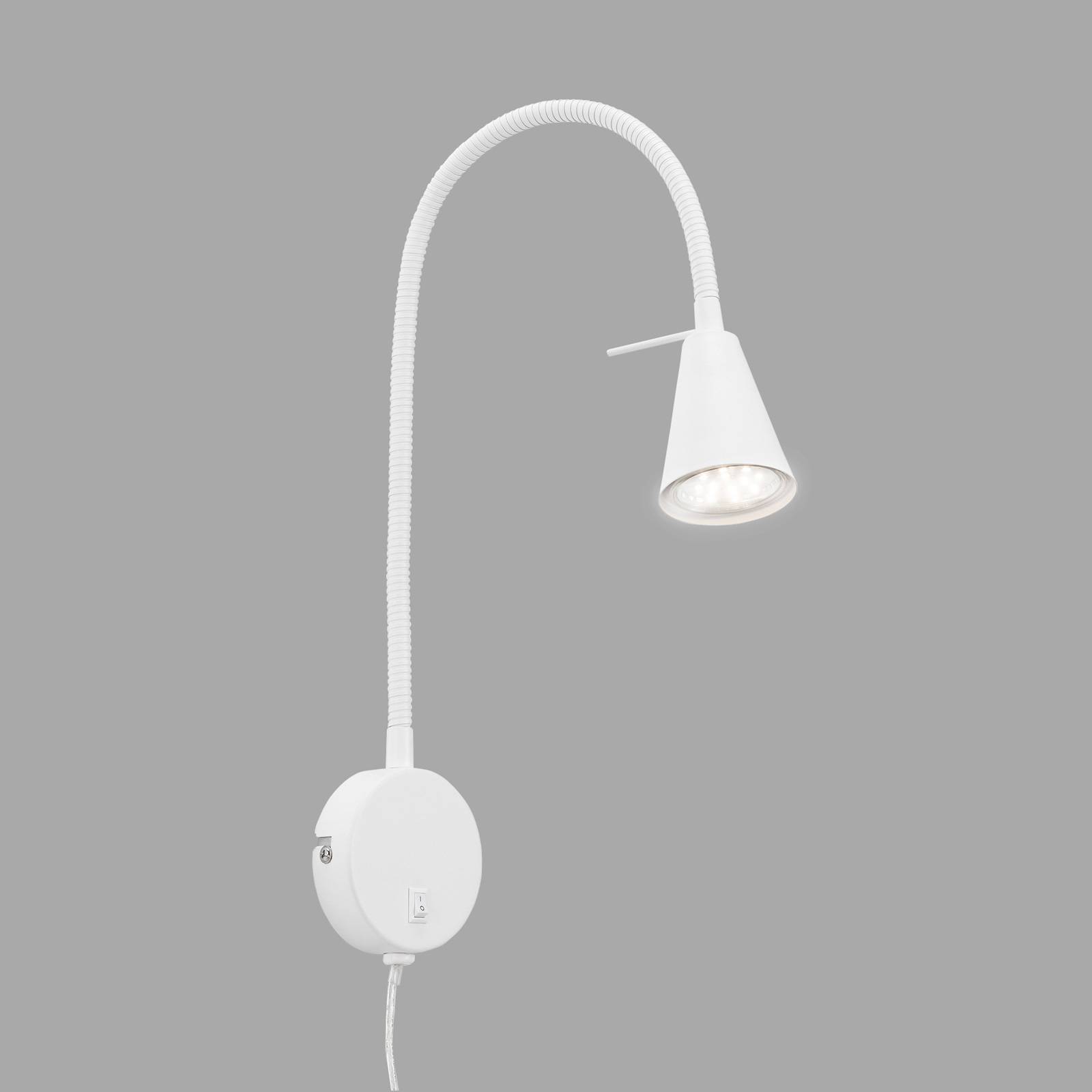 LED-Wandleuchte Tusa, weiß, Metall, 45cm, Flexarm LED-Wandleuchte Tusa, weiß, Metall, 45cm, Flexarm von Briloner