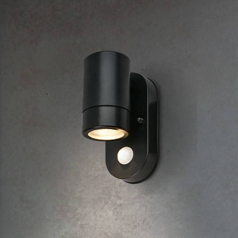 Sensor-Außenwandleuchte 3789015, schwarz, Kunststoff, GU10 von Briloner