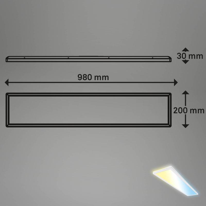 Smarte LED-Deckenleuchte Tava, 98x20 cm, CCT, dimmbar von Briloner